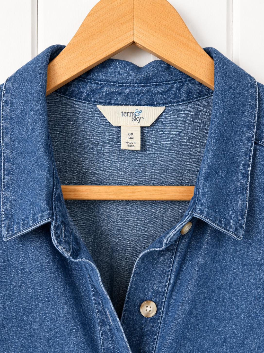 Terra & Sky Chambray Babydoll Dress - OXL