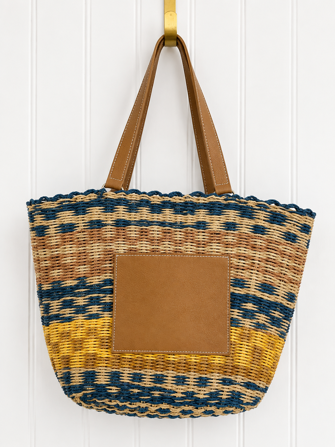 Universal Thread Colorful Woven Straw Tote Bag