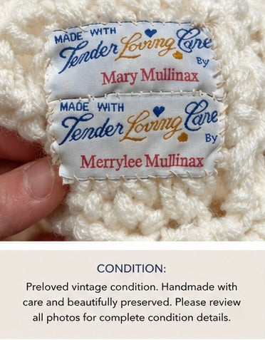 Vintage Hand-Crocheted Heirloom Blanket – Signed Artisan Piece