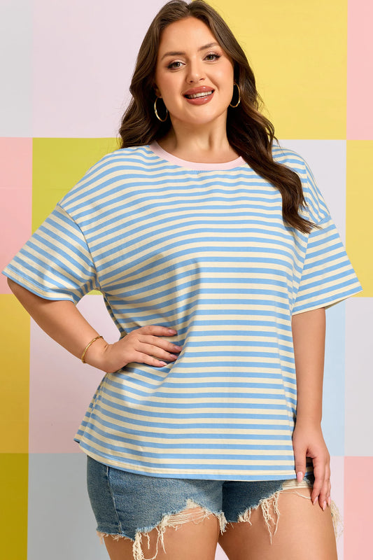 PREORDER | Sky Blue Stripe Relaxed Tee