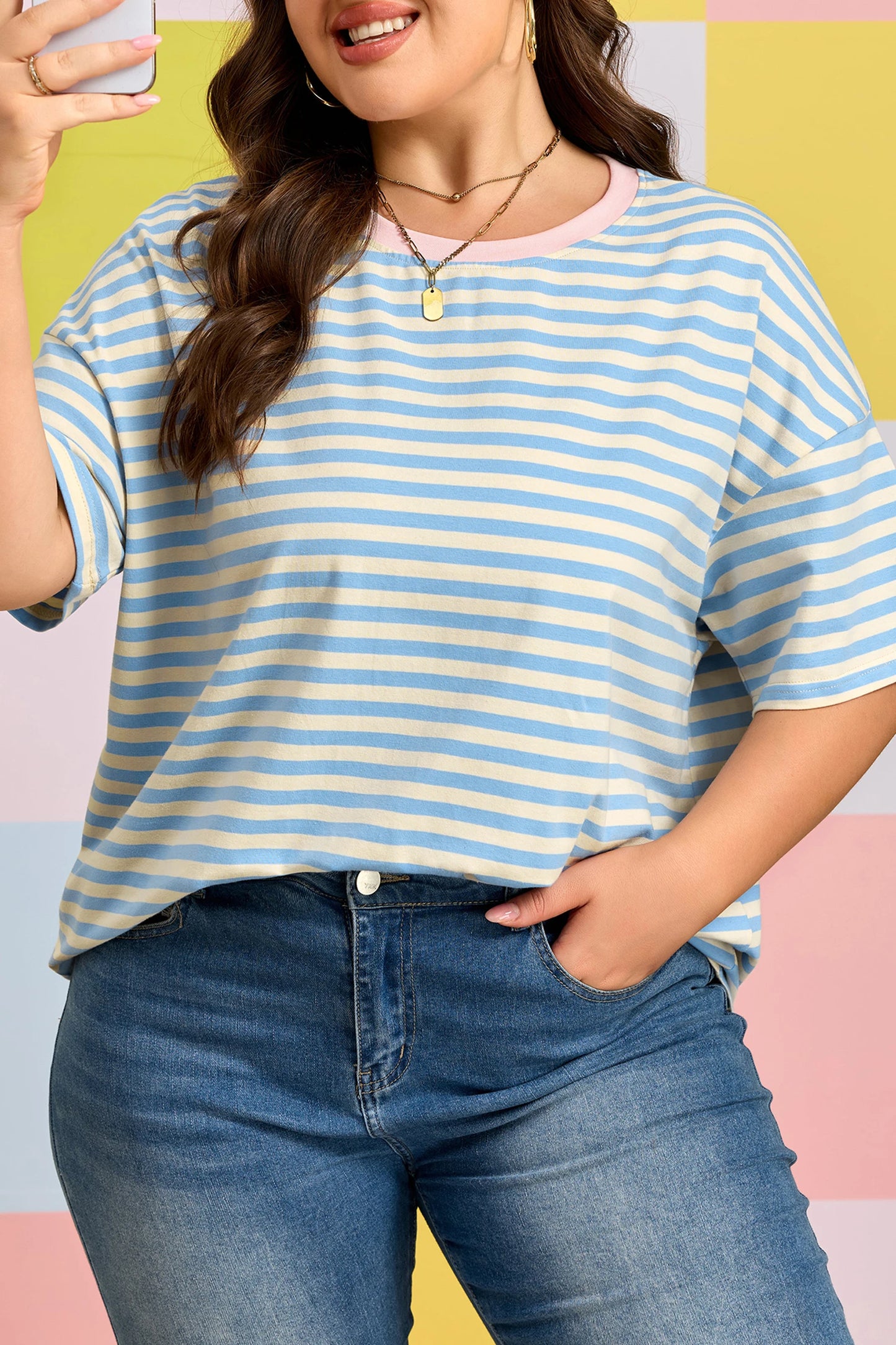 PREORDER | Sky Blue Stripe Relaxed Tee