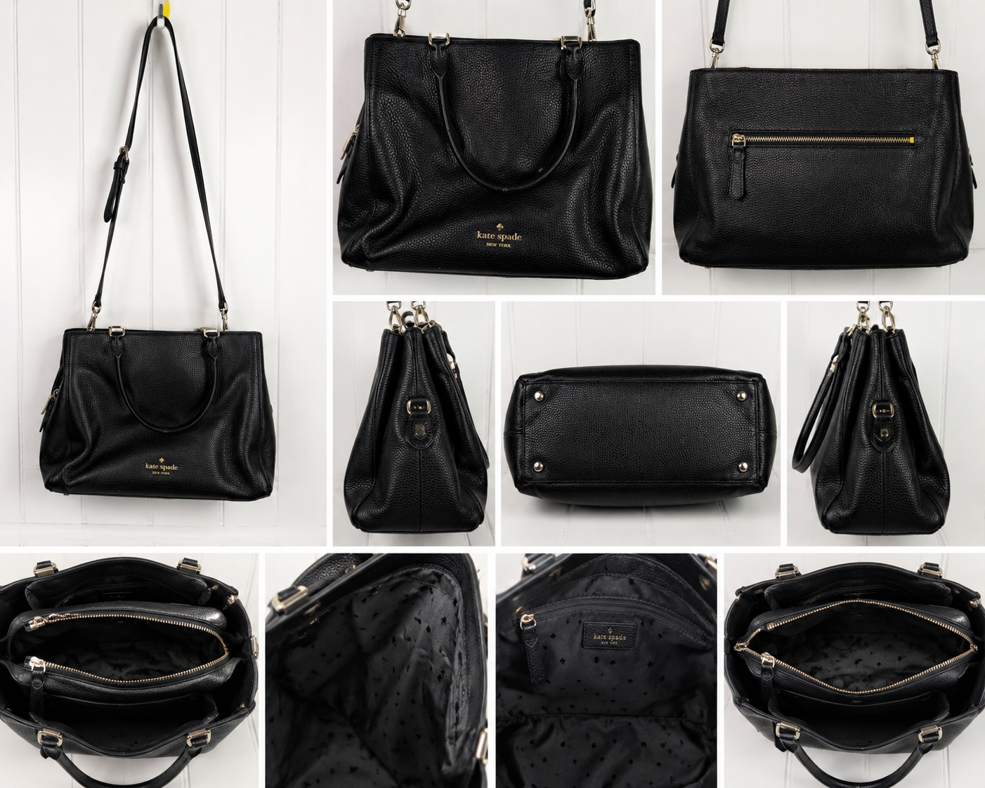 Kate Spade New York Black Pebbled Leather Satchel/Crossbody