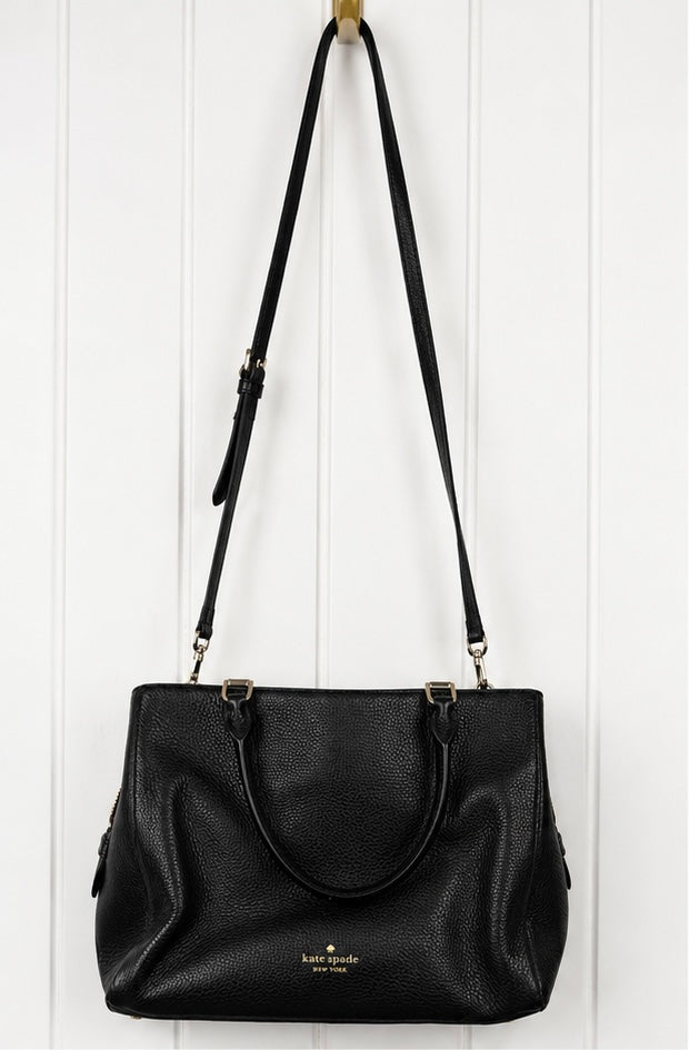 Kate Spade New York Black Pebbled Leather Satchel/Crossbody