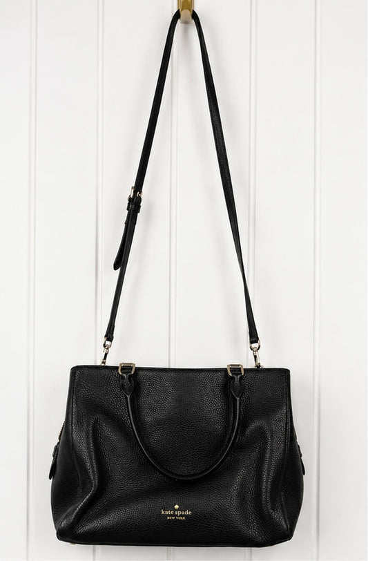 Kate Spade New York Black Pebbled Leather Satchel/Crossbody