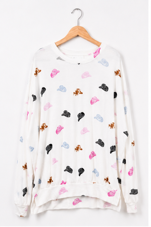 Fantastic Fawn Cowboy Hat Sweatshirt - Small