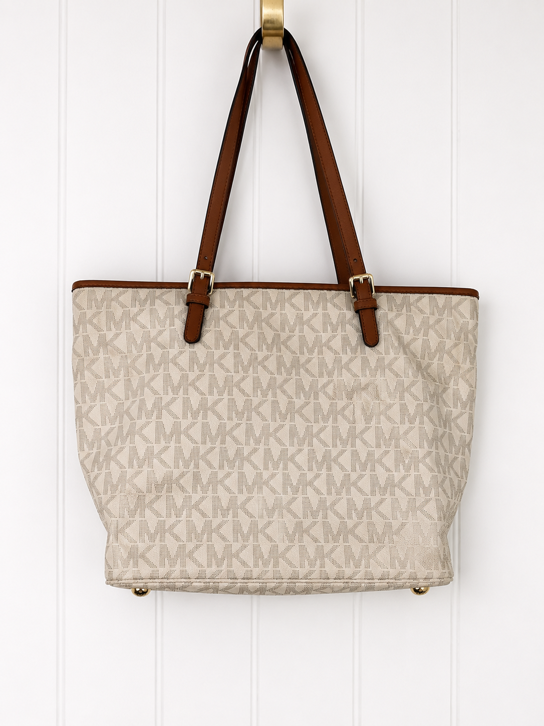 Michael Kors Signature Tote Bag – Vanilla/Brown