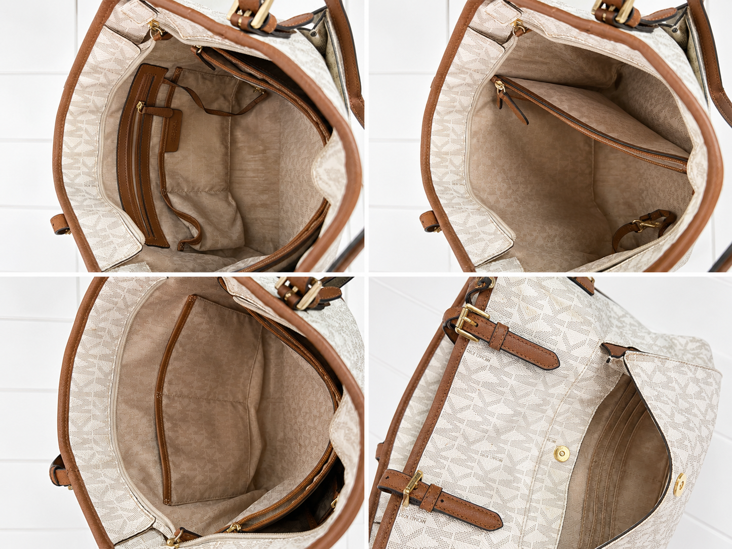 Michael Kors Signature Tote Bag – Vanilla/Brown