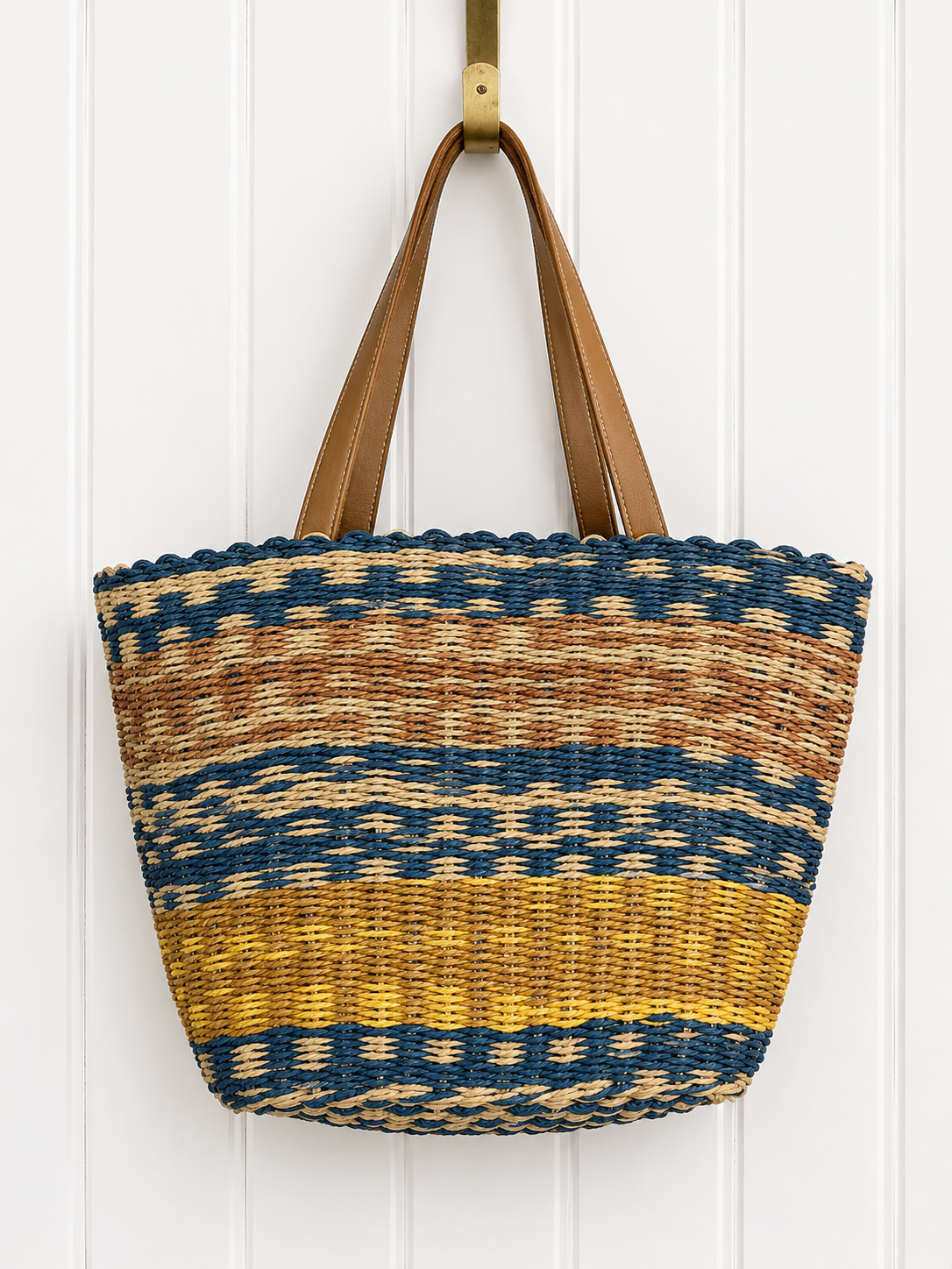 Universal Thread Colorful Woven Straw Tote Bag