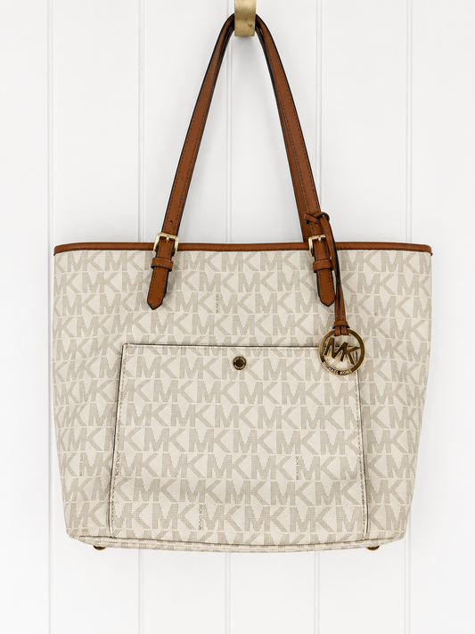 Michael Kors Signature Tote Bag – Vanilla/Brown