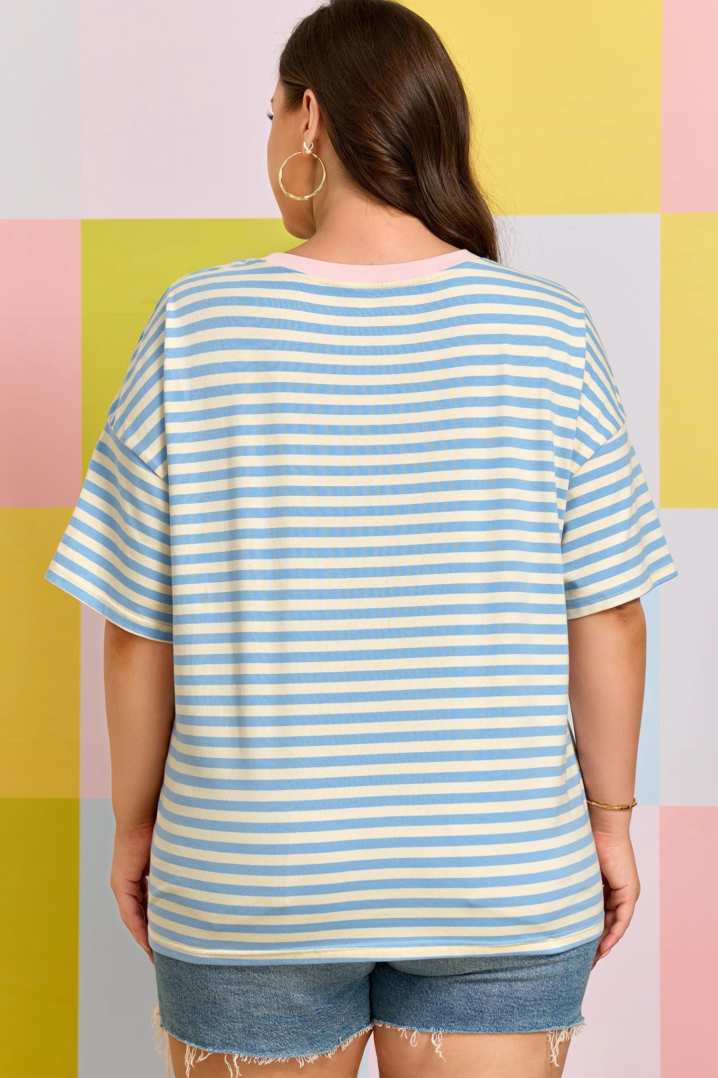 PREORDER | Sky Blue Stripe Relaxed Tee